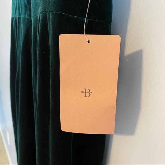 BHLDN Emerald Green Full Length Velvet Gown - Size 2 - Picture 7 of 12